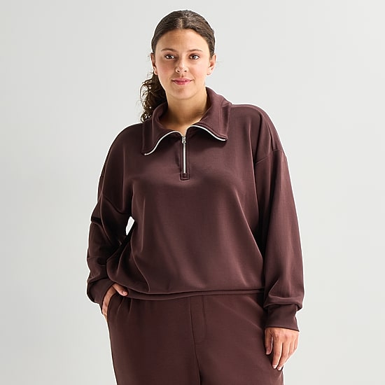 Stylus Womens Plus Long Sleeve Sweatshirt