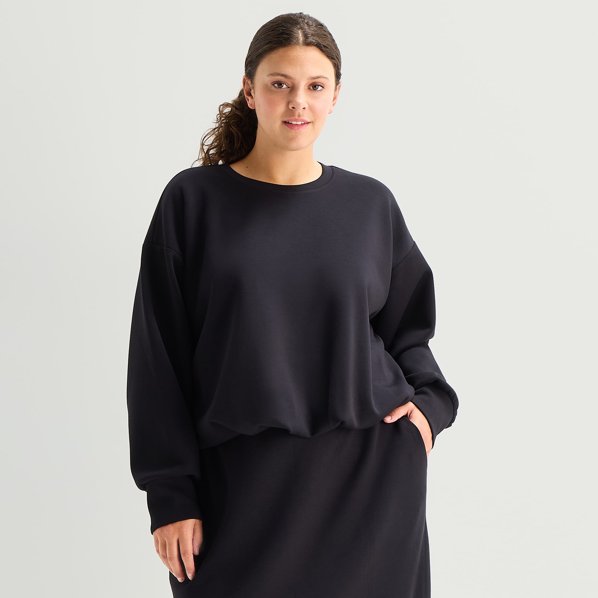 Stylus Womens Plus Crew Neck Long Sleeve T-Shirt
