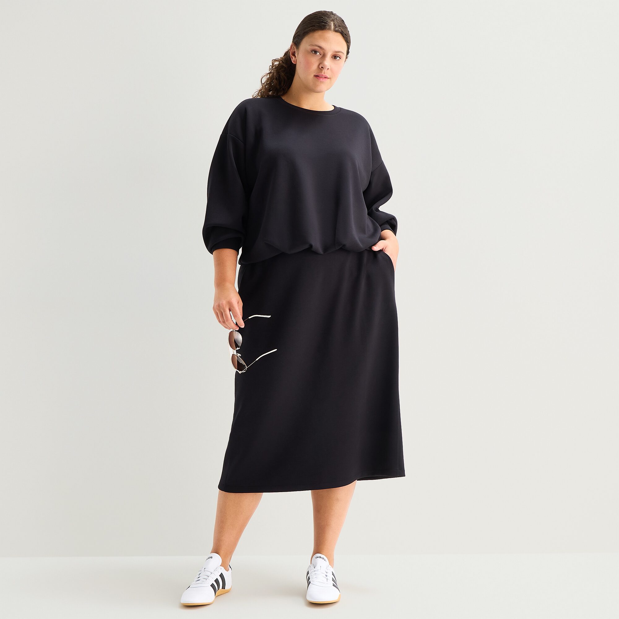 Stylus Womens Plus Crew Neck Long Sleeve T-Shirt