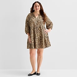 plus dresses casual plus Size Dresses for Women Loose Summer Casual A-Line Flowy Midi Dress  with Poc