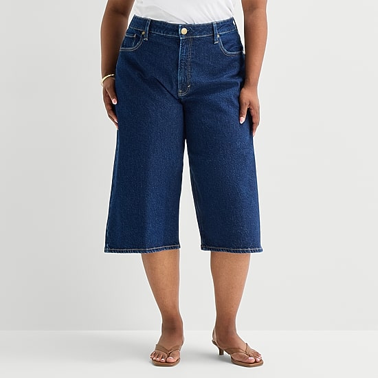 A.N.A Womens Plus Denim Culotte Jean