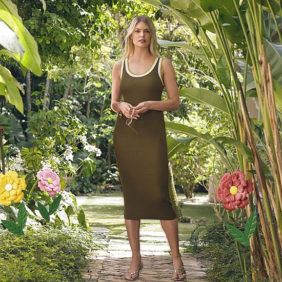 Worthington Antique Moss Midi Tank Dress