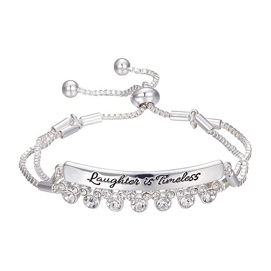 Disney Classics Womens Crystal Mickey Mouse Bolo Bracelet