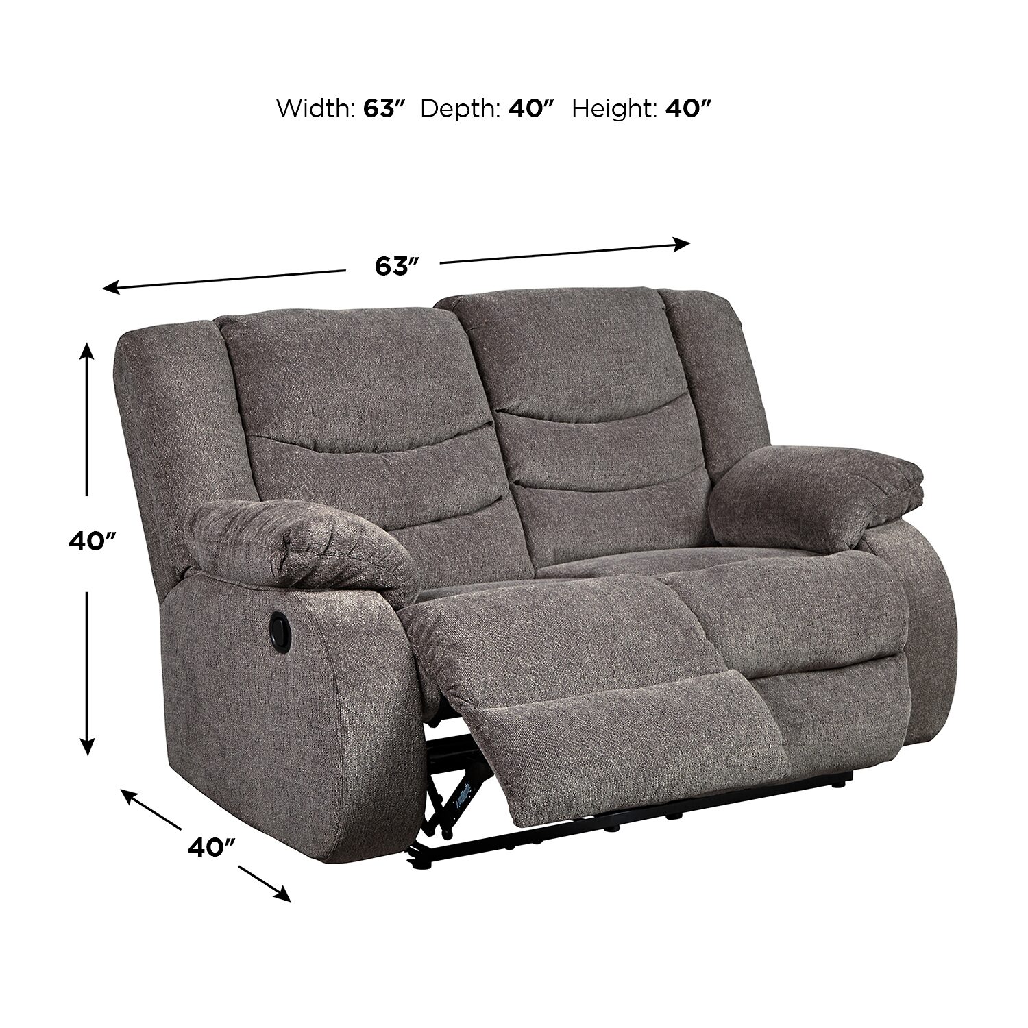 Signature Design by Ashley® Henderson Pad-Arm Reclining Loveseat
