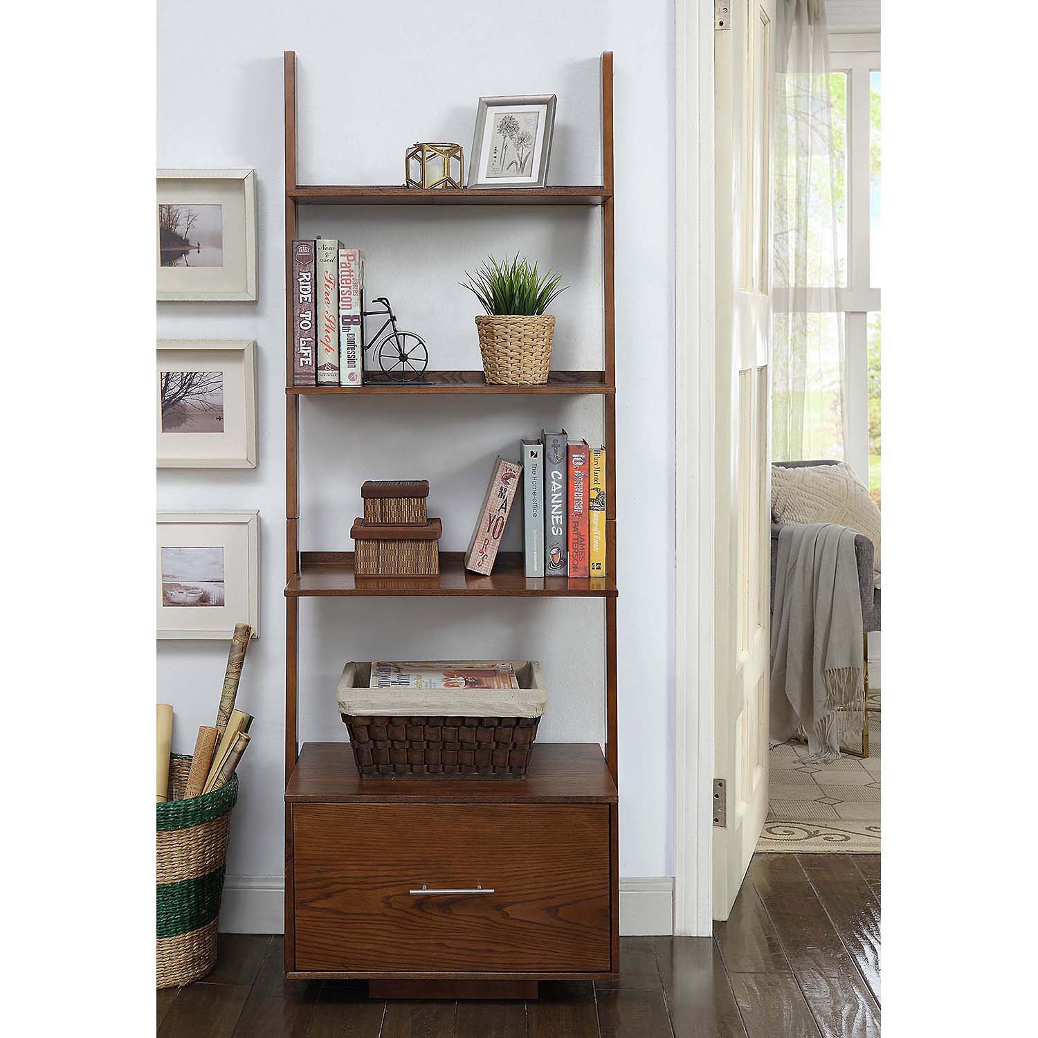 Convenience Concepts American Office And Library Collection 4-Shelf Bookcase