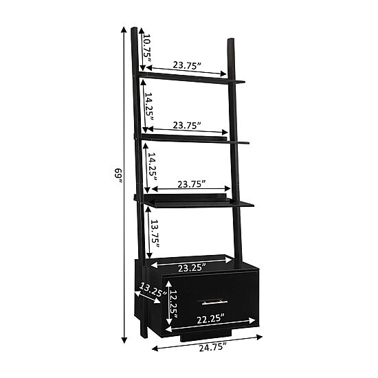 Convenience Concepts American Office And Library Collection 4-Shelf Bookcase