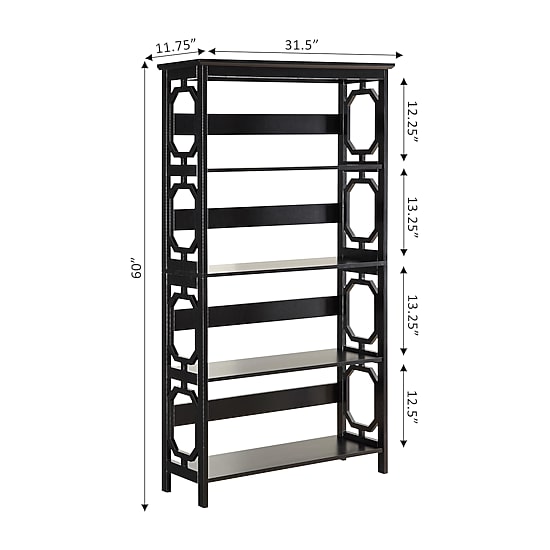 Convenience Concepts Omega Office + Library Collection 5-Shelf Bookcase