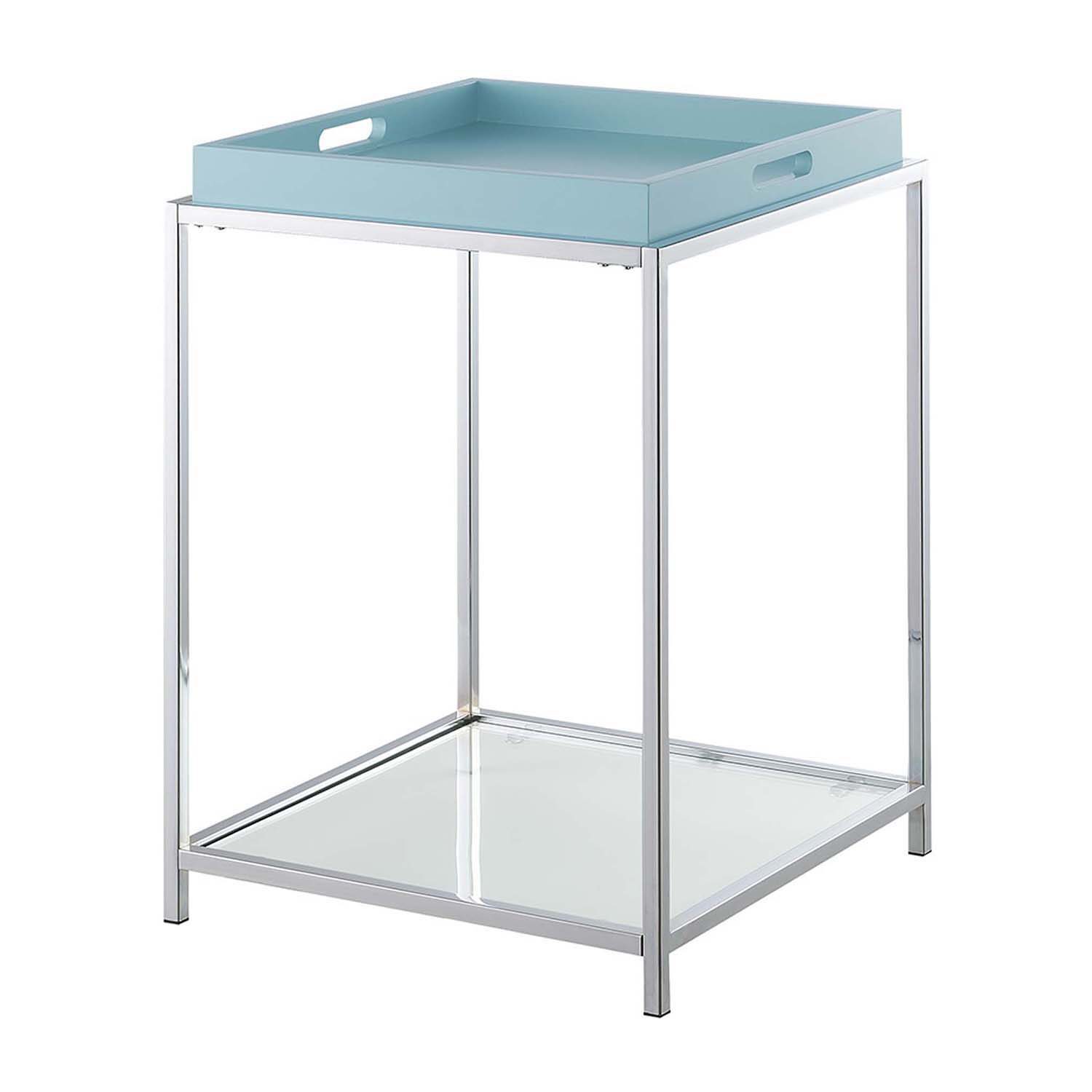 Convenience Concepts Palm Beach Living Room Collection Storage Glass Console Table