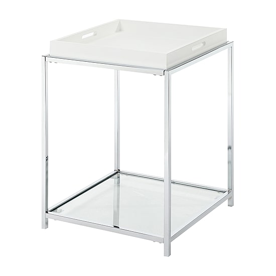 Convenience Concepts Palm Beach Living Room Collection Storage Glass Console Table