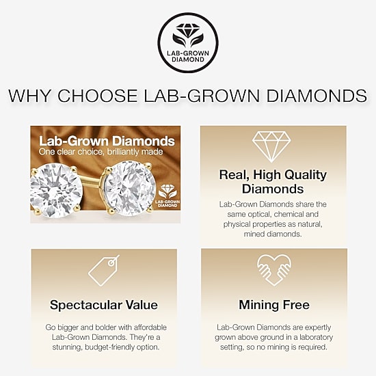 Ever Star (H-I / Si2-I1) 1 CT. T.W. Lab Grown White Diamond 10K Gold Oval Stud Earrings