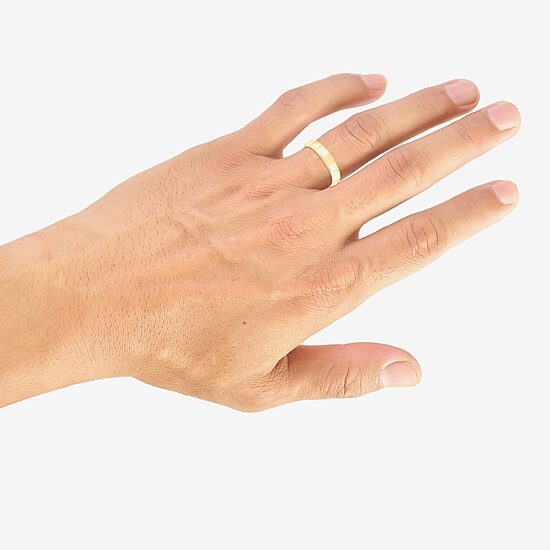 Unisex Adult 4MM 14K Gold Wedding Band