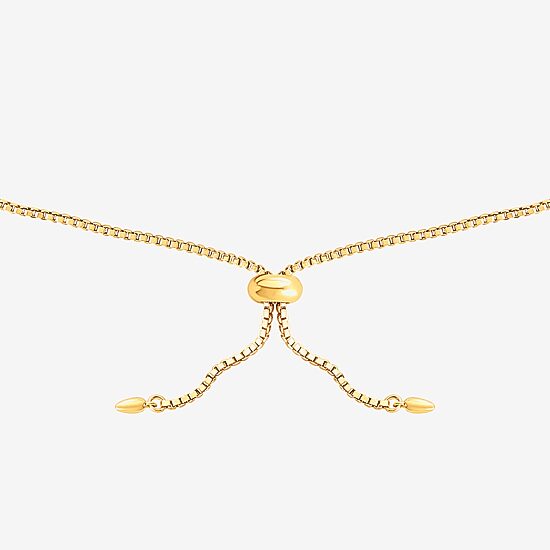 Girls Cubic Zirconia 14K Gold Over Silver Hello Kitty Bolo Bracelet