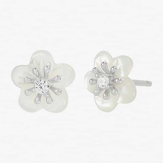 Diamonart Womens Cubic Zirconia Sterling Silver Heart 3 Pair Earring Set
