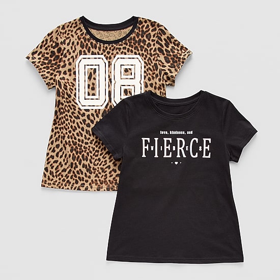 Xersion Little & Big Kid Girls Crew Neck Short Sleeve Regular Fit 2-pc. Graphic T-Shirt