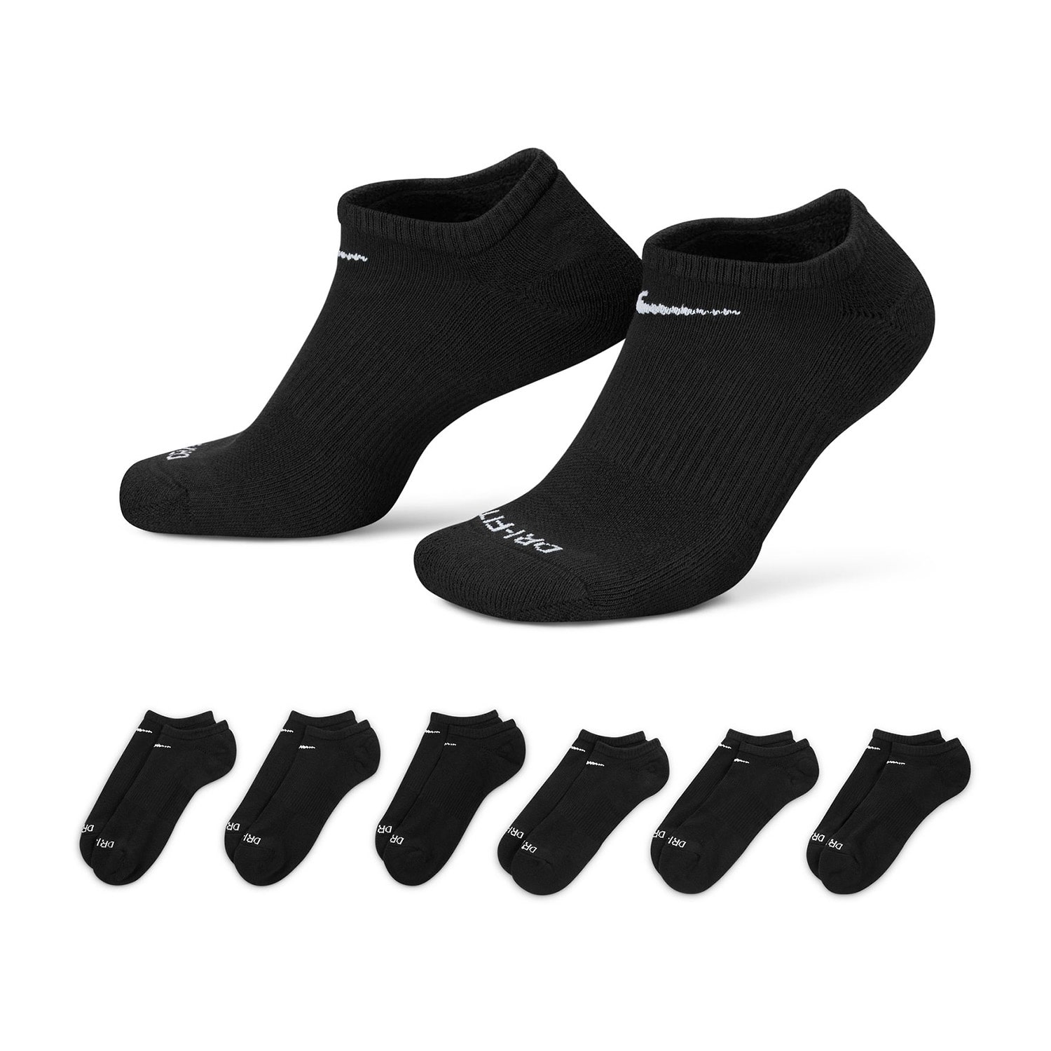 Nike Everyday Plus Cushioned Unisex Adult Multi-Pack 6 Pair No Show Socks