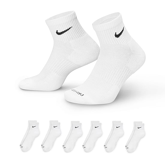 Nike Everyday Plus Cushioned Unisex Adult Breathable Multi-Pack 6 Pair Quarter Ankle Socks
