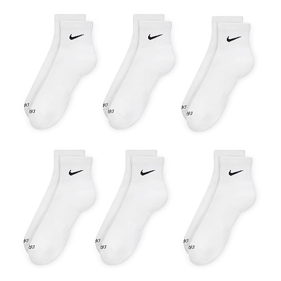 Nike Everyday Plus Cushioned Unisex Adult Breathable Multi-Pack 6 Pair Quarter Ankle Socks