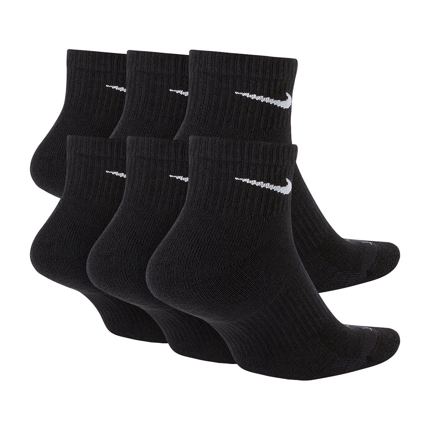 Nike Everyday Plus Cushioned Unisex Adult Breathable Multi-Pack 6 Pair Quarter Ankle Socks