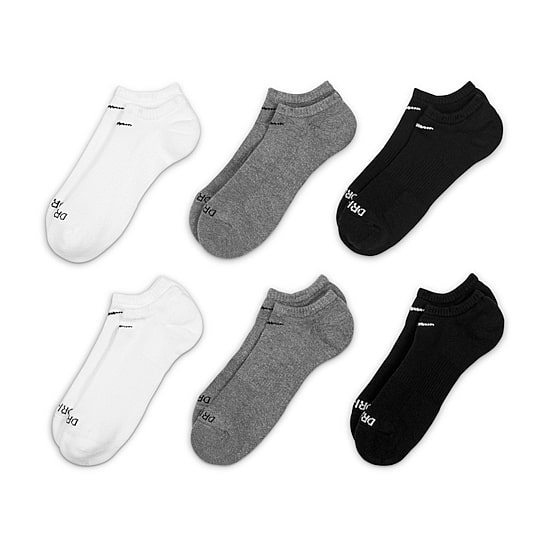 Nike Everyday Plus Cushioned Unisex Adult Multi-Pack 6 Pair No Show Socks