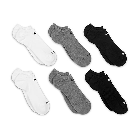 Nike Everyday Plus Cushioned Unisex Adult Multi-Pack 6 Pair No Show Socks