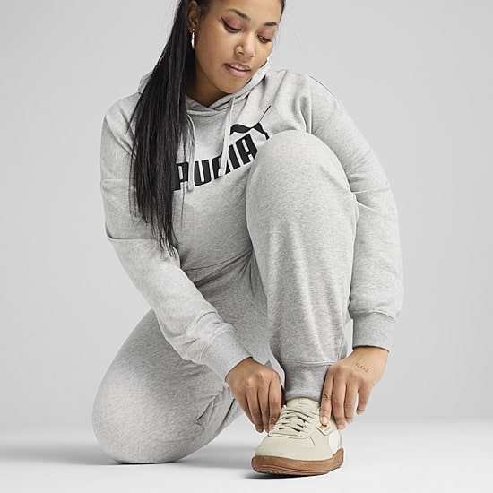 Puma Womens Mid Rise Cuffed Jogger Sweatpants