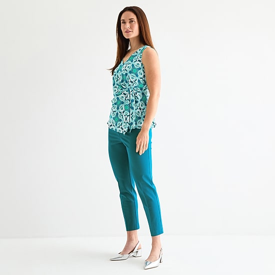 Liz Claiborne Womens V Neck Sleeveless Satin Blouse