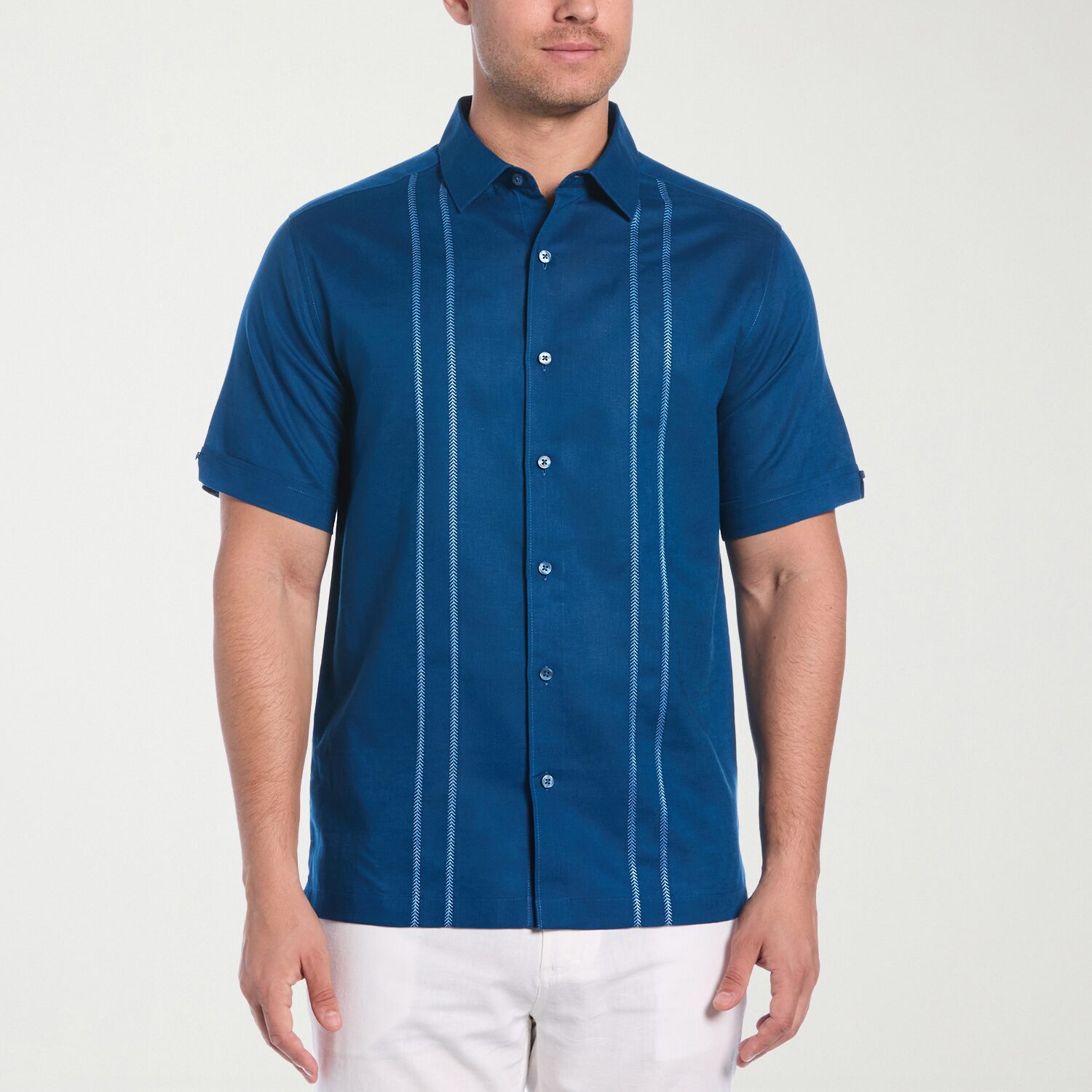 Cubavera Embroidered Mens Short Sleeve Regular Fit Button-Down Shirt