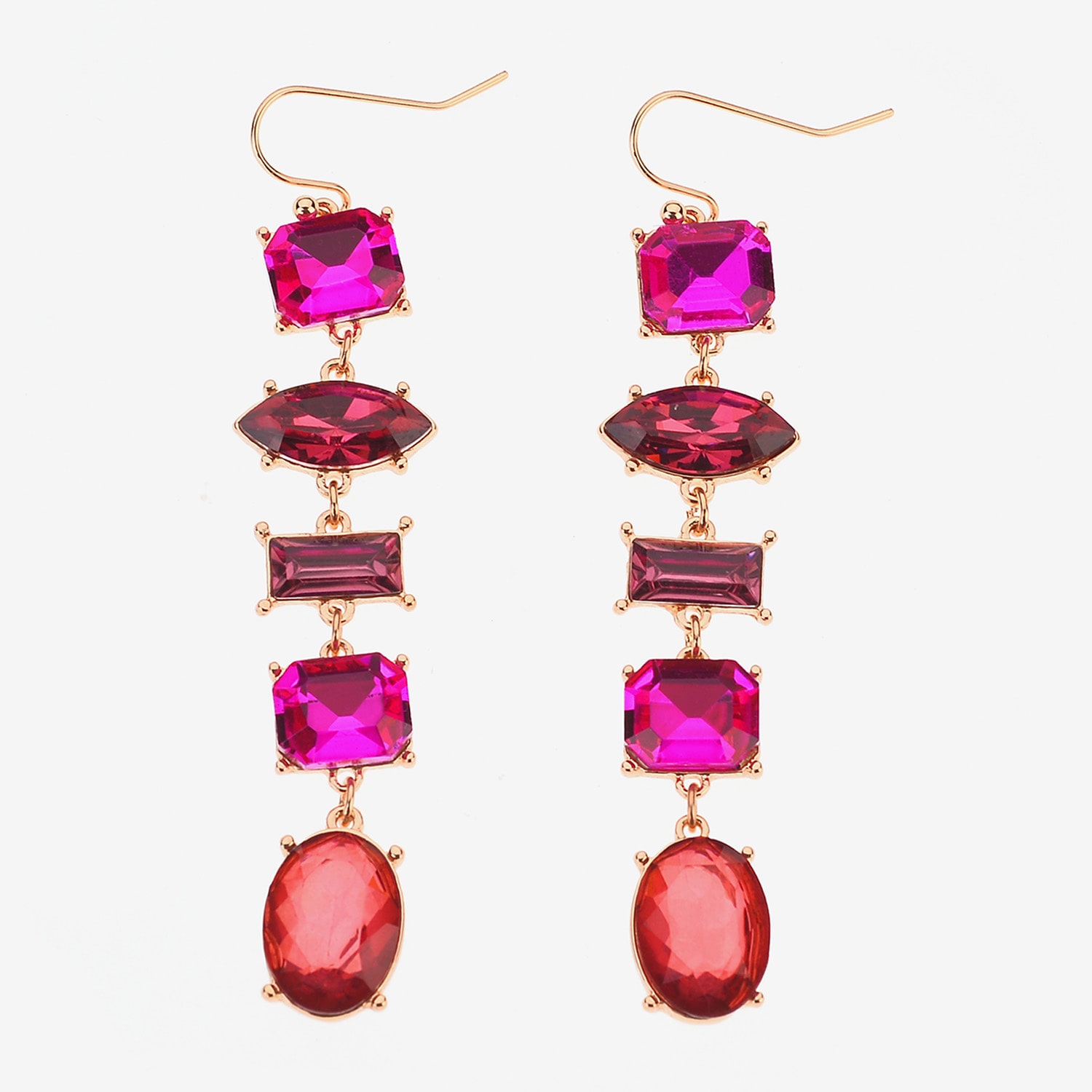 Bijoux Bar Womens Gray Glass Drop Earrings