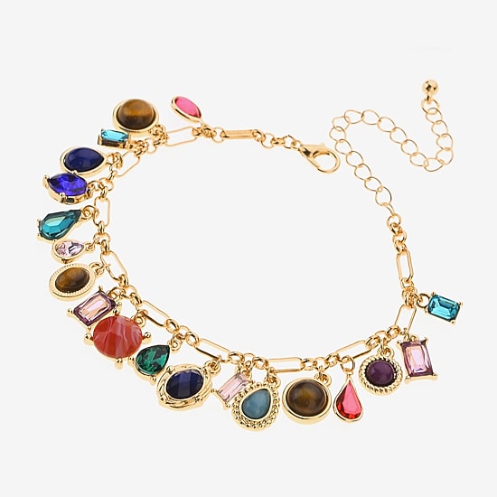 Bijoux Bar Womens Multi Color Charm Bracelet