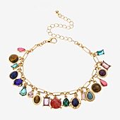 Bijoux Bar Womens Multi Color Charm Bracelet
