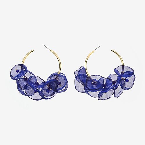Bijoux Bar Womens 2 Inch Hoop Earrings In Blue