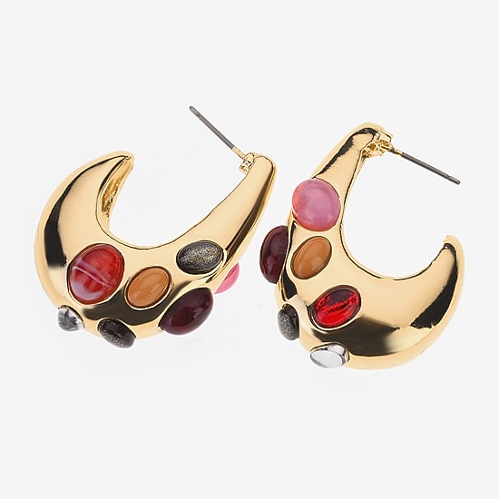 Bijoux Bar Womens 1 3/4 Inch Hoop Earrings
