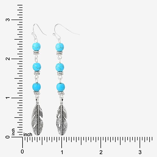 JS Jessica Simpson Womens Turquoise Turquoise Drop Earrings