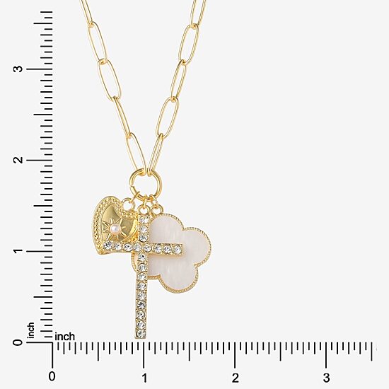 JS Jessica Simpson Womens Multi Color Alloy 18 Inch Pendant Necklace