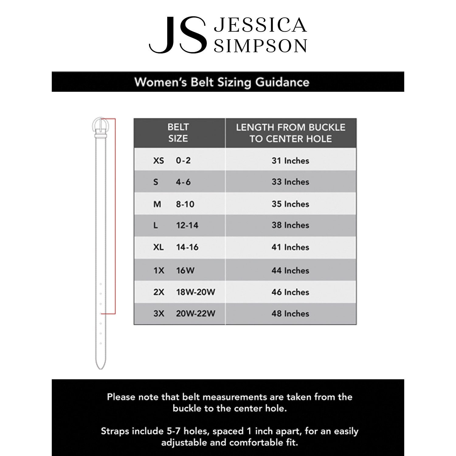 JS Jessica Simpson 1" Stone Womens Belt