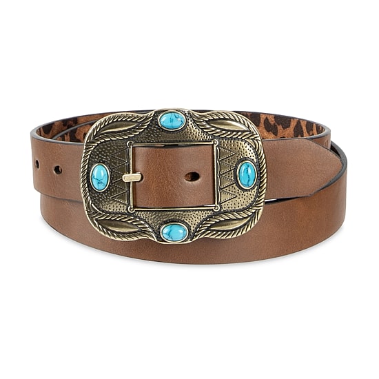JS Jessica Simpson 1" Stone Reversible Womens Belt