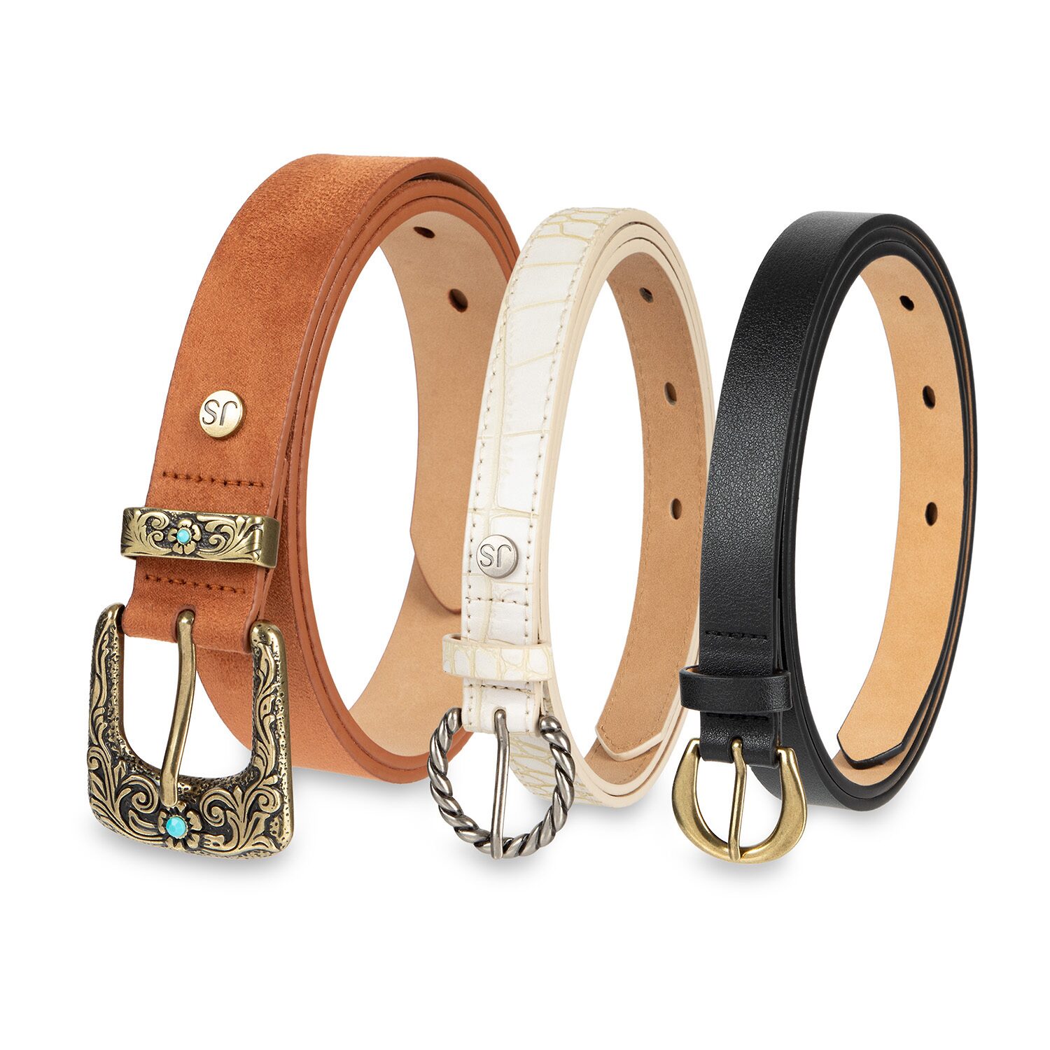 JS Jessica Simpson 75' & 1.25" Western Pack 3-pc. Womens Belt