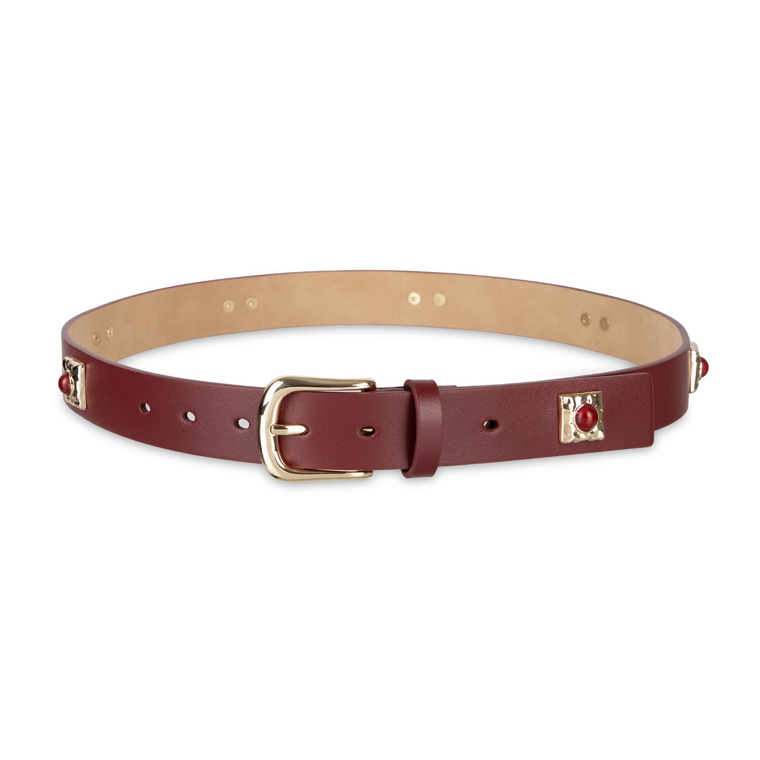 JS Jessica Simpson 1.25" Studded Strap Womens Belt