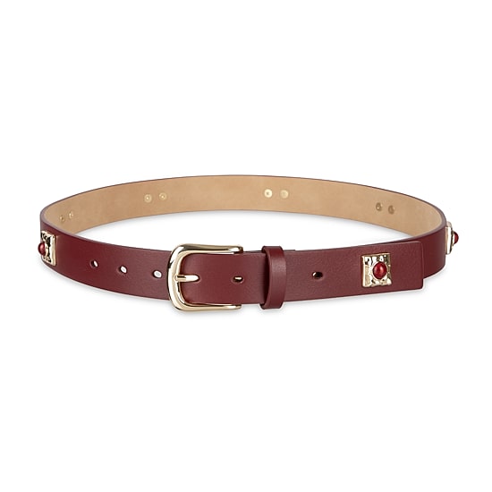 JS Jessica Simpson 1.25" Studded Strap Womens Belt