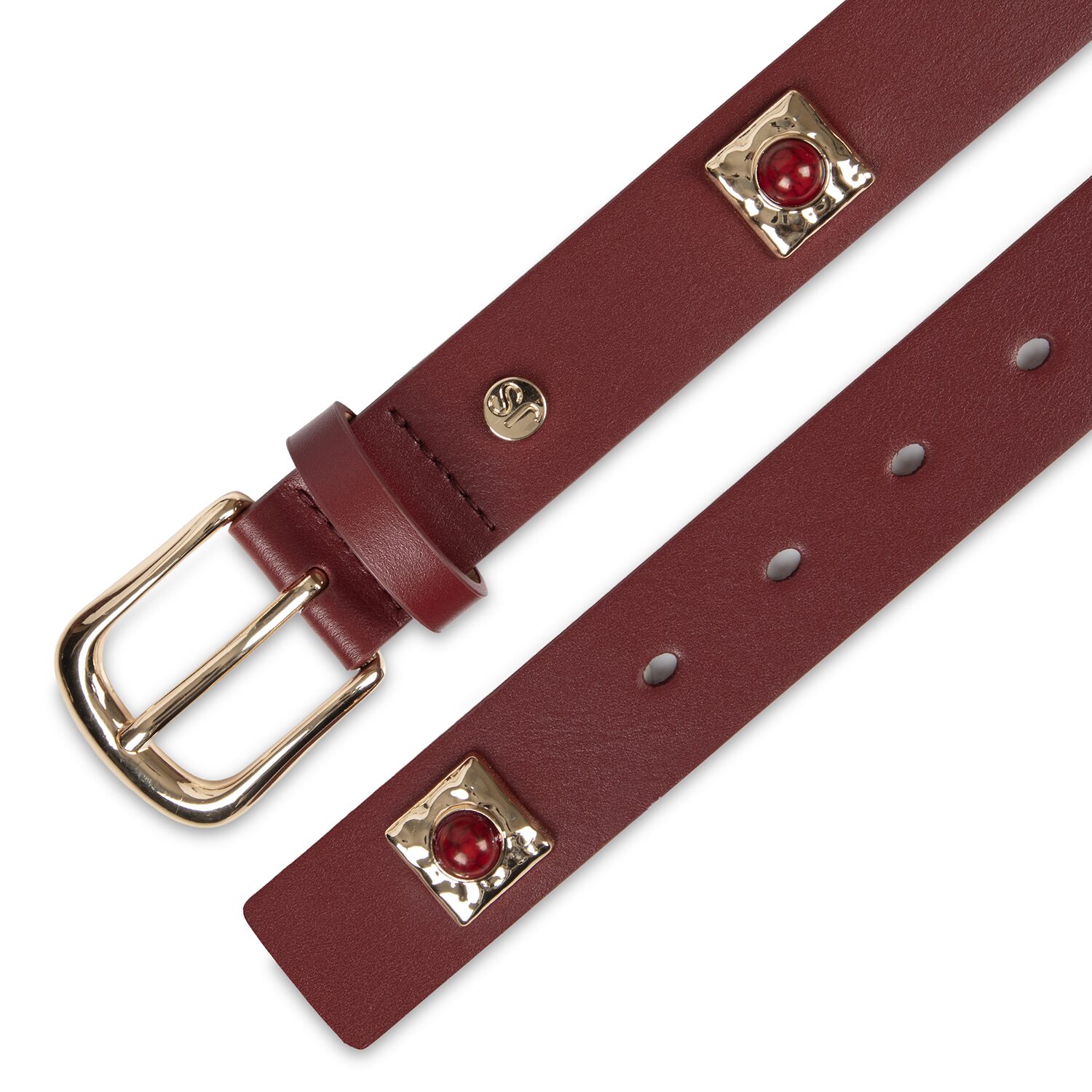 JS Jessica Simpson 1.25" Studded Strap Womens Belt