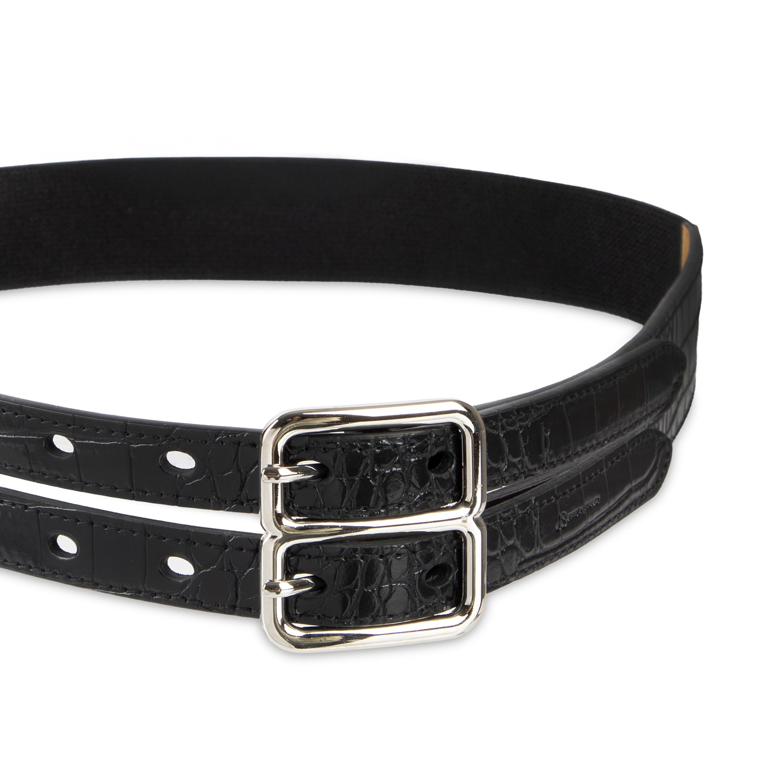 JS Jessica Simpson 2.25" Faux Double Belt Womens