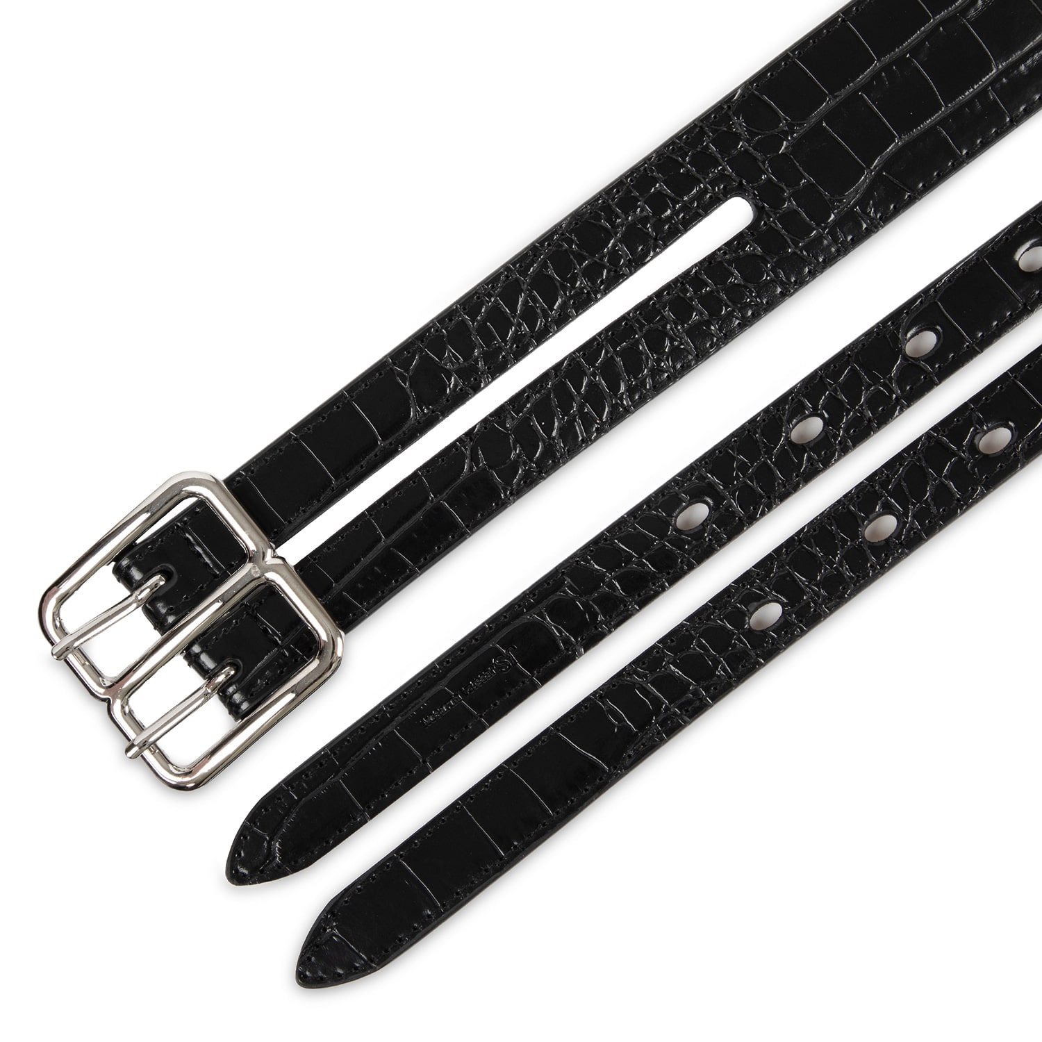 JS Jessica Simpson 2.25" Faux Double Belt Womens