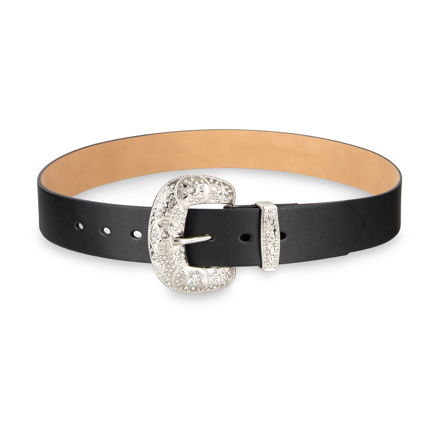 JS Jessica Simpson 1.5" Gem Harness And Loop Womens Belt