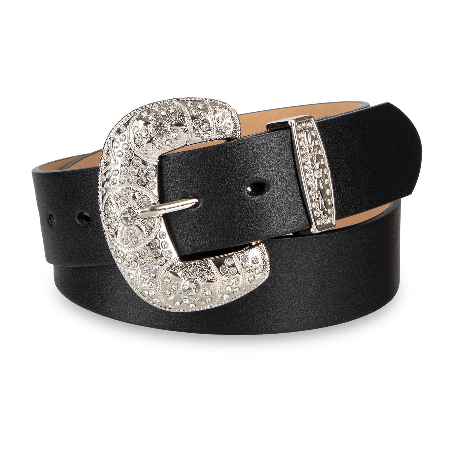 JS Jessica Simpson 1.5" Gem Harness And Loop Womens Belt
