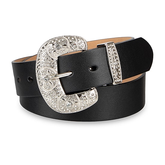 JS Jessica Simpson 1.5" Gem Harness And Loop Womens Belt