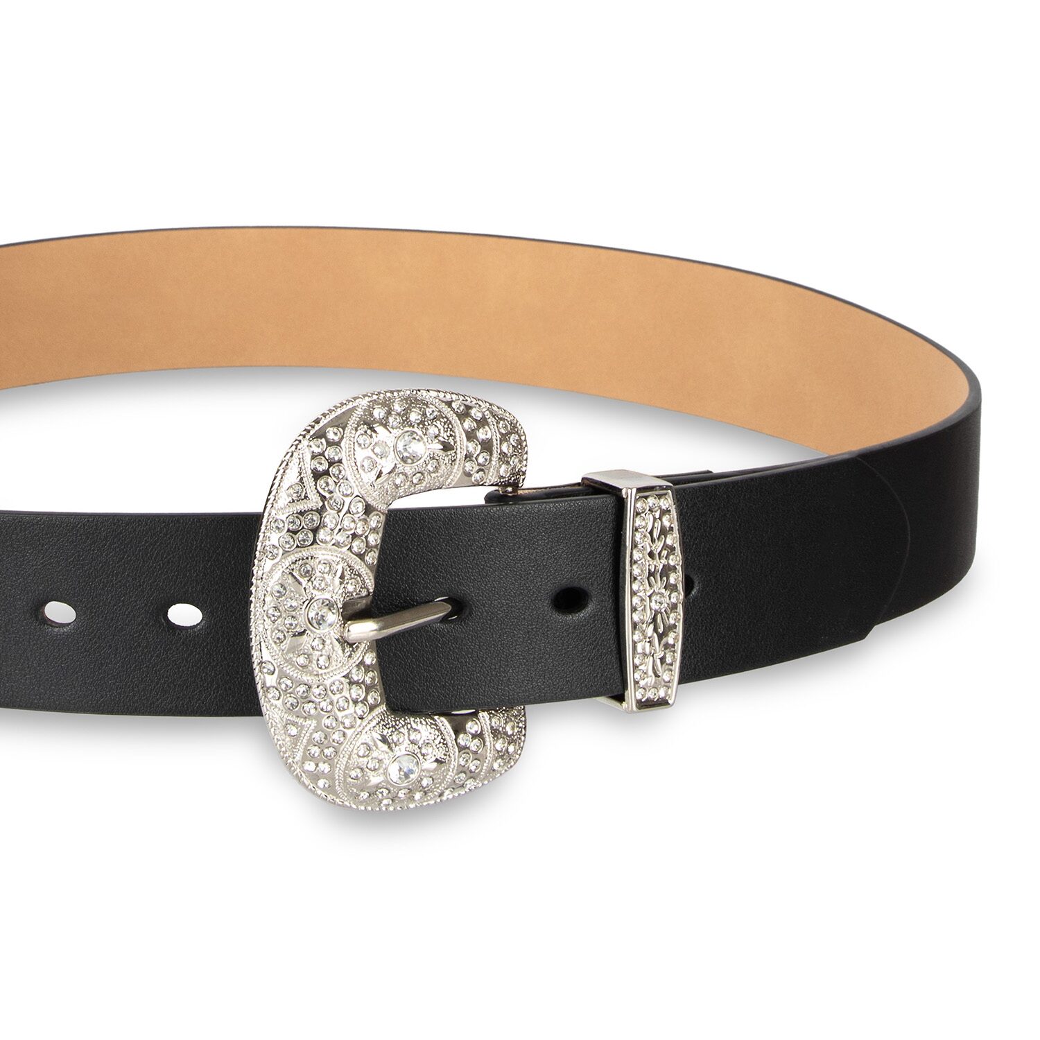 JS Jessica Simpson 1.5" Gem Harness And Loop Womens Belt