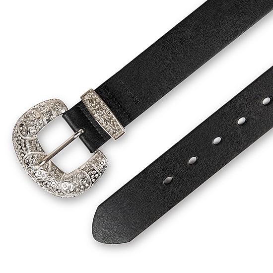 JS Jessica Simpson 1.5" Gem Harness And Loop Womens Belt