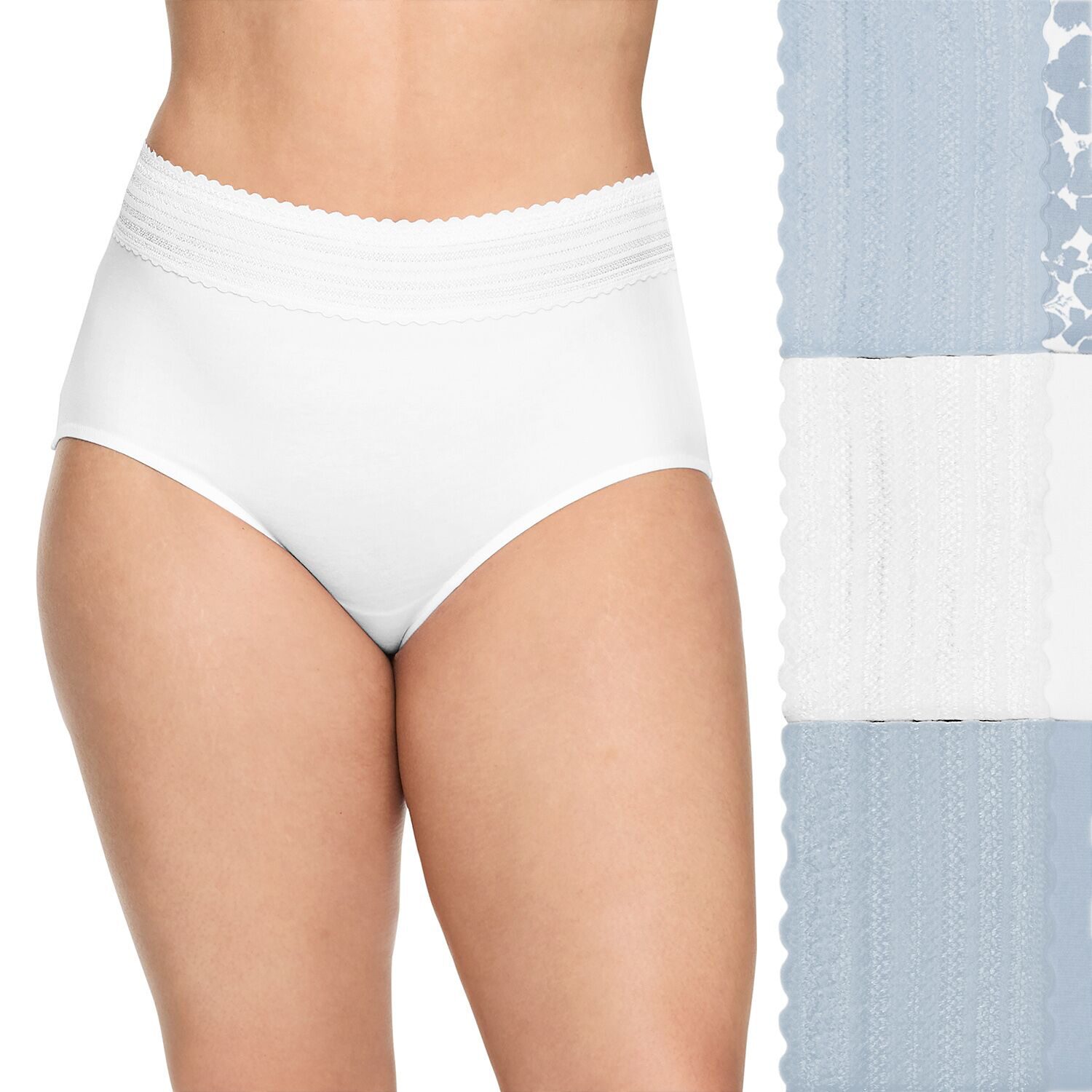 Warners® No Pinching Problems® Dig-Free Comfort Waist with Lace Microfiber Brief RS7401P