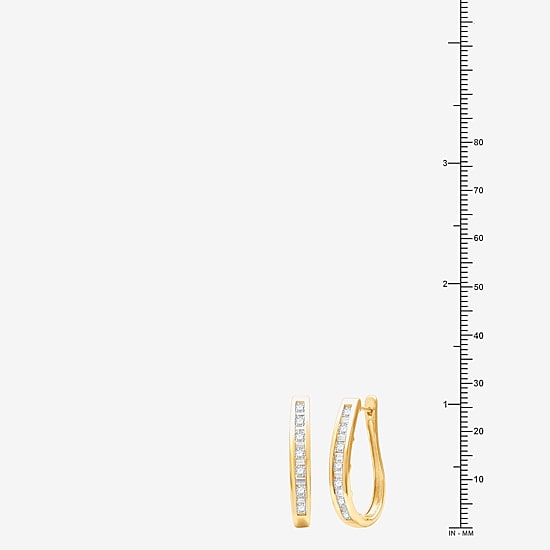 1 CT.T.W. Natural Diamond 10K Yellow Gold Hoop Earrings