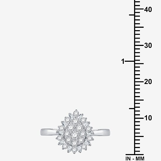 Diamond Blossom (I-J / I3) Womens 1/2 CT. T.W. Natural White Diamond 10K Gold Pear Cluster Cocktail Ring
